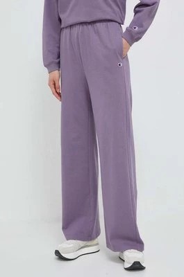 Zdjęcie produktu Champion spodnie dresowe bawełniane kolor fioletowy gładkie