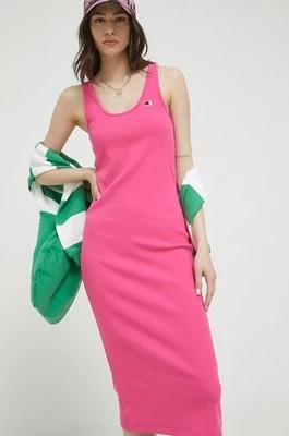 Zdjęcie produktu Champion sukienka kolor różowy midi dopasowana