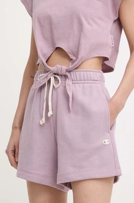 Zdjęcie produktu Champion szorty damskie kolor fioletowy gładkie high waist E10009