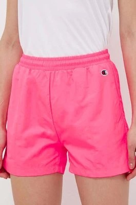 Zdjęcie produktu Champion szorty damskie kolor różowy gładkie high waist