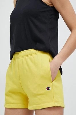Zdjęcie produktu Champion szorty damskie kolor żółty gładkie high waist