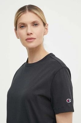 Zdjęcie produktu Champion t-shirt bawełniany damski kolor czarny 117207