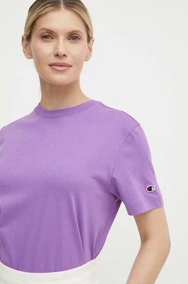 Zdjęcie produktu Champion t-shirt bawełniany damski kolor fioletowy 117207