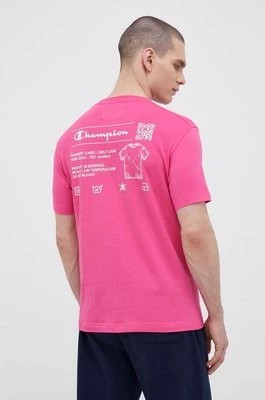 Zdjęcie produktu Champion t-shirt bawełniany kolor różowy gładki