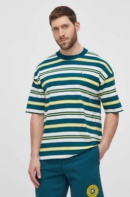 Zdjęcie produktu Champion t-shirt bawełniany męski kolor zielony wzorzysty 219854