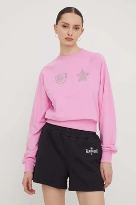Zdjęcie produktu Chiara Ferragni bluza EYE STAR damska kolor różowy z aplikacją 76CBIG02