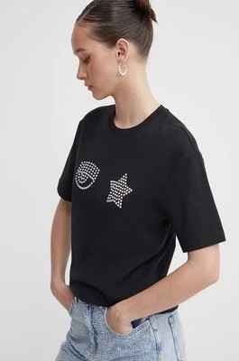 Zdjęcie produktu Chiara Ferragni t-shirt bawełniany EYE STAR damski kolor czarny 76CBHG01