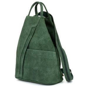 Zdjęcie produktu Ciemno- zielony Vera Pelle włoski Plecak Skórzany damski mały zielony Merg
