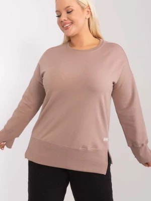 Zdjęcie produktu Ciemnobeżowa bluza damska plus size z bawełny RELEVANCE