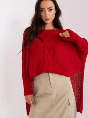 Zdjęcie produktu Ciemnoczerwony dzianinowy sweter oversize och bella