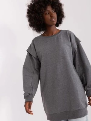 Zdjęcie produktu Ciemnoszara długa bluza o kroju oversize Lily Rose