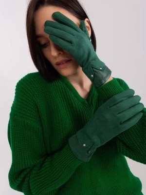 Zdjęcie produktu Ciemnozielone dotykowe rękawiczki damskie Wool Fashion Italia