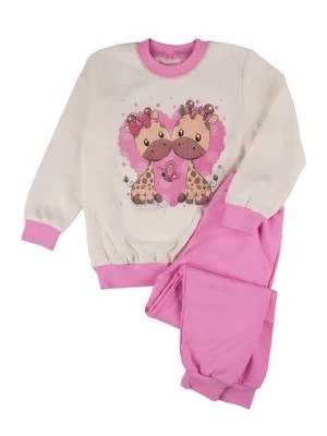 Zdjęcie produktu Ciepła dziewczęca piżama różowa Tup Tup- żyrafy