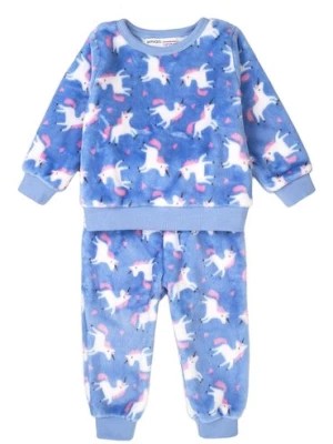 Zdjęcie produktu Ciepła piżama niemowlęca - niebieska w jednorożce Minoti