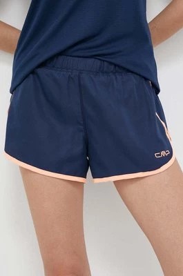 Zdjęcie produktu CMP szorty sportowe Unlimitech damskie kolor granatowy z nadrukiem medium waist