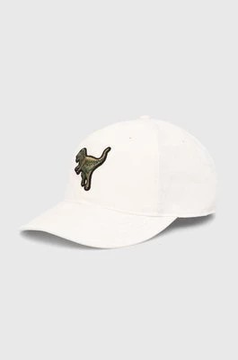 Zdjęcie produktu Coach czapka z daszkiem bawełniana kolor beżowy z aplikacją