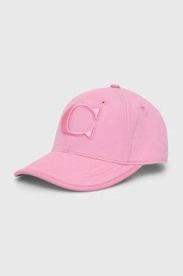 Zdjęcie produktu Coach czapka z daszkiem bawełniana kolor różowy z aplikacją
