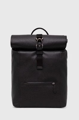 Zdjęcie produktu Coach plecak skórzany męski kolor czarny duży gładki