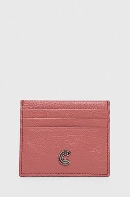 Zdjęcie produktu Coccinelle etui na karty skórzane kolor różowy