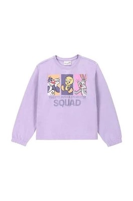 Zdjęcie produktu Coccodrillo bluza bawełniana dziecięca kolor fioletowy z nadrukiem