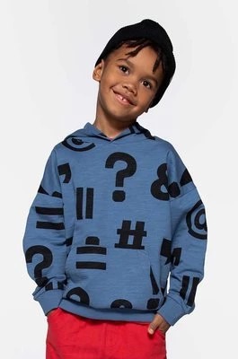 Zdjęcie produktu Coccodrillo bluza bawełniana dziecięca kolor niebieski z kapturem wzorzysta