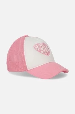 Zdjęcie produktu Coccodrillo czapka z daszkiem dziecięca kolor różowy z nadrukiem