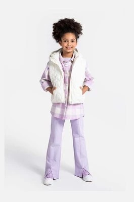 Zdjęcie produktu Coccodrillo spodnie bawełniane dziecięce kolor fioletowy gładkie