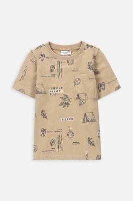 Zdjęcie produktu Coccodrillo t-shirt bawełniany dziecięcy kolor beżowy wzorzysty