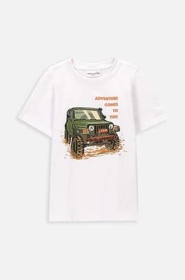 Zdjęcie produktu Coccodrillo t-shirt bawełniany dziecięcy kolor biały z nadrukiem