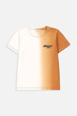 Zdjęcie produktu Coccodrillo t-shirt bawełniany dziecięcy kolor pomarańczowy gładki