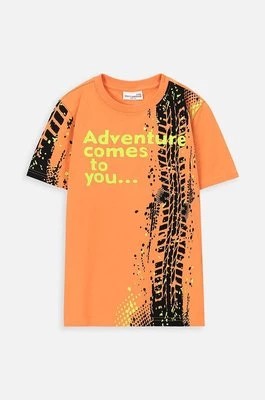 Zdjęcie produktu Coccodrillo t-shirt bawełniany dziecięcy kolor pomarańczowy z nadrukiem
