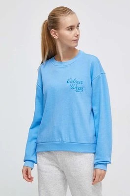Zdjęcie produktu Colourwear bluza bawełniana damska kolor niebieski gładka