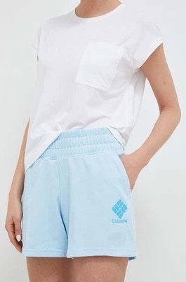 Zdjęcie produktu Columbia szorty damskie kolor niebieski gładkie high waist