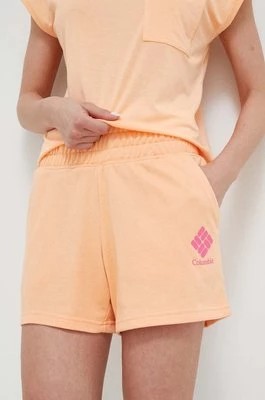 Zdjęcie produktu Columbia szorty damskie kolor pomarańczowy gładkie high waist