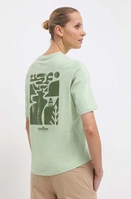 Zdjęcie produktu Columbia t-shirt bawełniany North Cascades damski kolor zielony 2036593