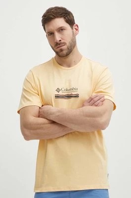 Zdjęcie produktu Columbia t-shirt bawełniany Explorers Canyon kolor żółty wzorzysty 2036451