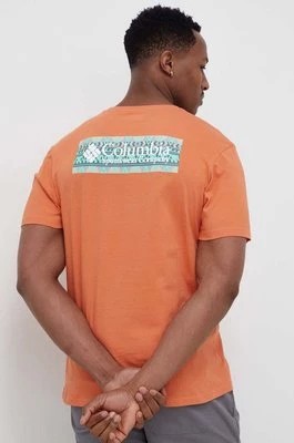 Zdjęcie produktu Columbia t-shirt bawełniany kolor pomarańczowy z nadrukiem 1834041.SS23-849