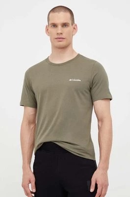 Zdjęcie produktu Columbia t-shirt bawełniany kolor zielony z nadrukiem