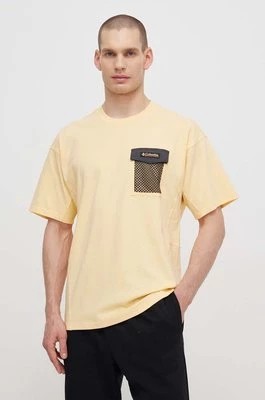 Zdjęcie produktu Columbia t-shirt bawełniany Painted Peak męski kolor żółty z aplikacją 2074481