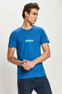 Zdjęcie produktu Columbia t-shirt bawełniany Rapid Ridge Back Graphic kolor niebieski z nadrukiem