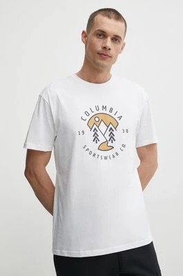 Zdjęcie produktu Columbia t-shirt bawełniany Rapid Ridge kolor beżowy z nadrukiem 1888813