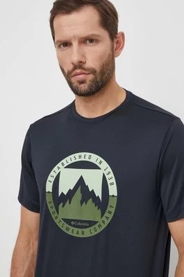 Zdjęcie produktu Columbia t-shirt Ice Lake męski kolor czarny z nadrukiem 2071731