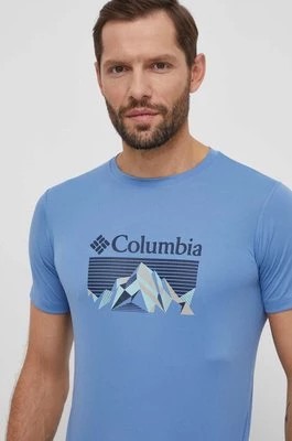 Zdjęcie produktu Columbia t-shirt sportowy zero rules Zero Rules kolor niebieski z nadrukiem 1533291