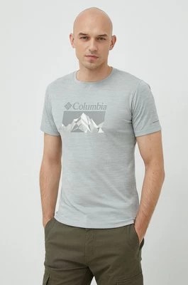 Zdjęcie produktu Columbia t-shirt sportowy Zero Rules kolor szary z nadrukiem