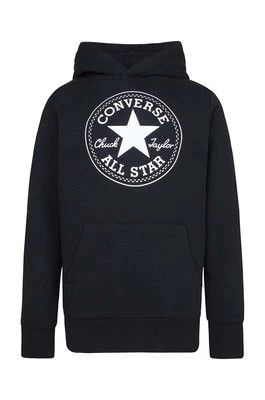 Zdjęcie produktu Converse bluza dziecięca kolor czarny z kapturem z nadrukiem