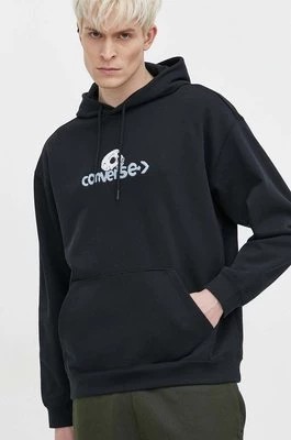 Zdjęcie produktu Converse bluza kolor czarny z kapturem z aplikacją