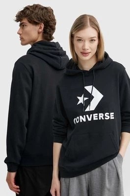 Zdjęcie produktu Converse bluza kolor czarny z kapturem z nadrukiem