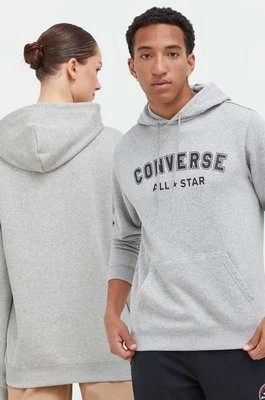 Zdjęcie produktu Converse bluza kolor szary z kapturem z nadrukiem