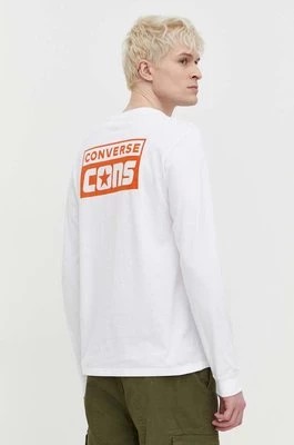 Zdjęcie produktu Converse longsleeve bawełniany kolor biały z nadrukiem