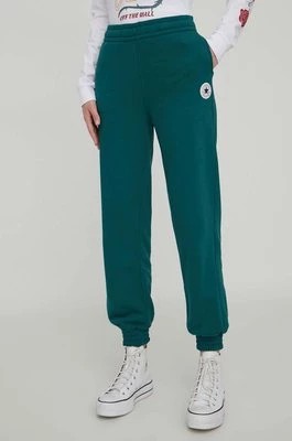 Zdjęcie produktu Converse spodnie dresowe kolor zielony gładkie